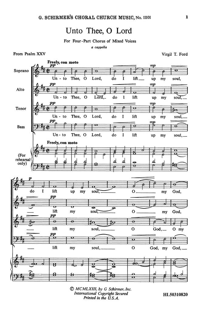 Unto Thee O Lord From Psalm 24